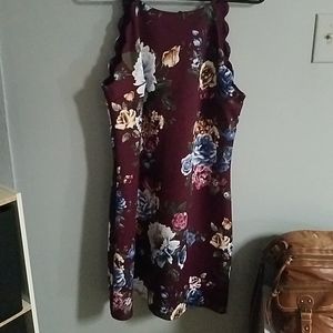 Maroon floral dress